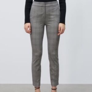 ZARA JOGGER WAIST PLAID PANTS